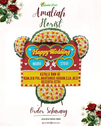Karangan Papan Bunga Pernikahan di Jetakkidul